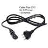 Cable fuente de poder Tipo C13 ( 1.8 metros computador ) - Imagen 2