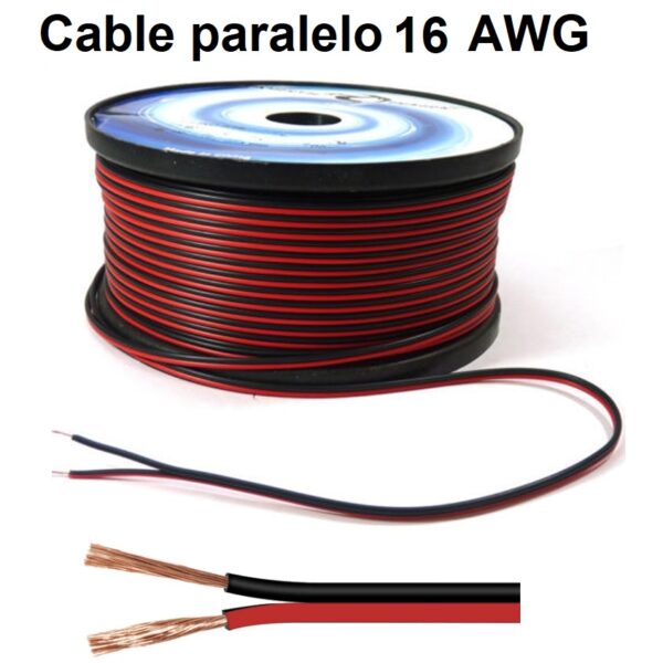 2x Cable paralelo rojo negro 2x16awg CCA precio 2 metros - Imagen 2