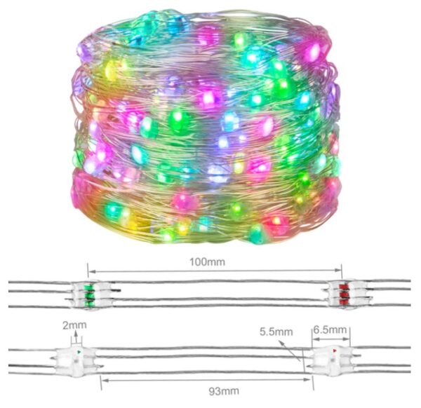 Luces de navidad Alambre mini-Chip WS2812 B 5v (5m) - Imagen 2
