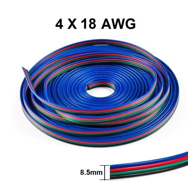 2x Cable 4 pines cinta led 4x18awg CCA precio 2 metros - Imagen 2