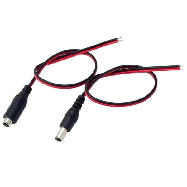Par cables conectores 5.5 x 2.1mm 18AWG (2 piezas)