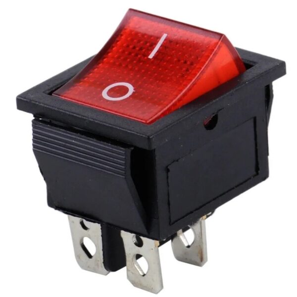 2x Pack Interruptor ON-OFF KCD4 16A (2 pos 4 pin rojo)