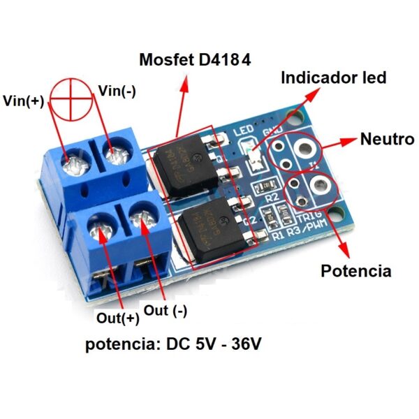 Módulo control potencia D4184 MOSFET 15 Amperes-1