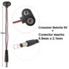 2x Pack Conector Batería 9V con conector 5.5mm x 2.1mm - Imagen 2