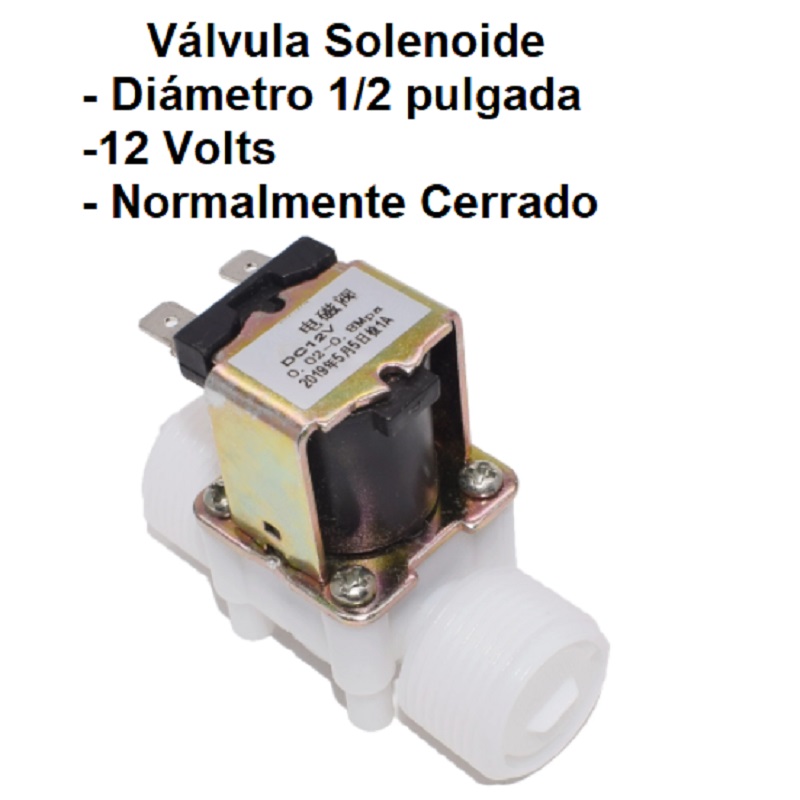 Válvula Solenoide 12 Volts 1/2 pulgada - Imagen 2