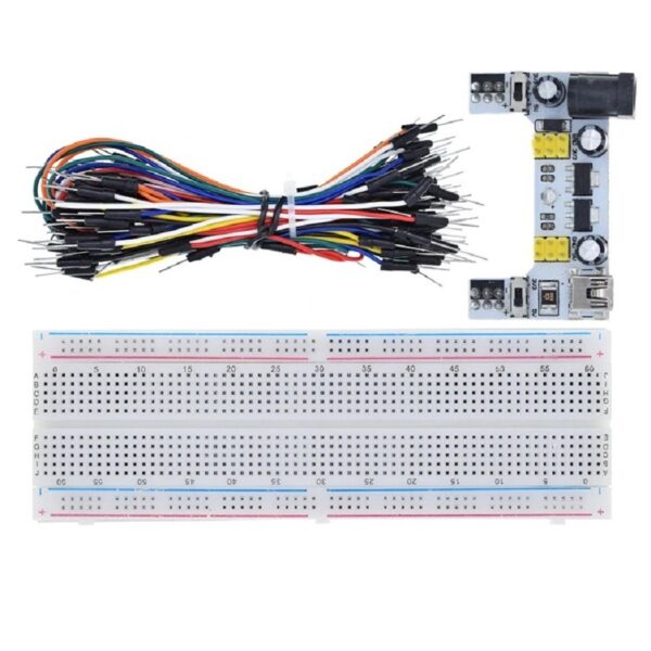 Kit Protoboard 830 pts + Fuente MB102 (mini Usb) + Cables