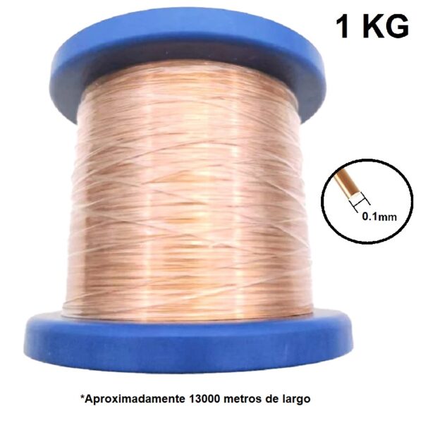 Bobina Alambre Cobre Esmaltado 1000 gr 13000 metros 0.1mm - Imagen 2