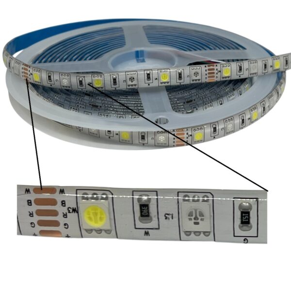 Cinta Led 5050 - 12V - 60 Leds/m (Color RGBW-IP65-5 metros)-1
