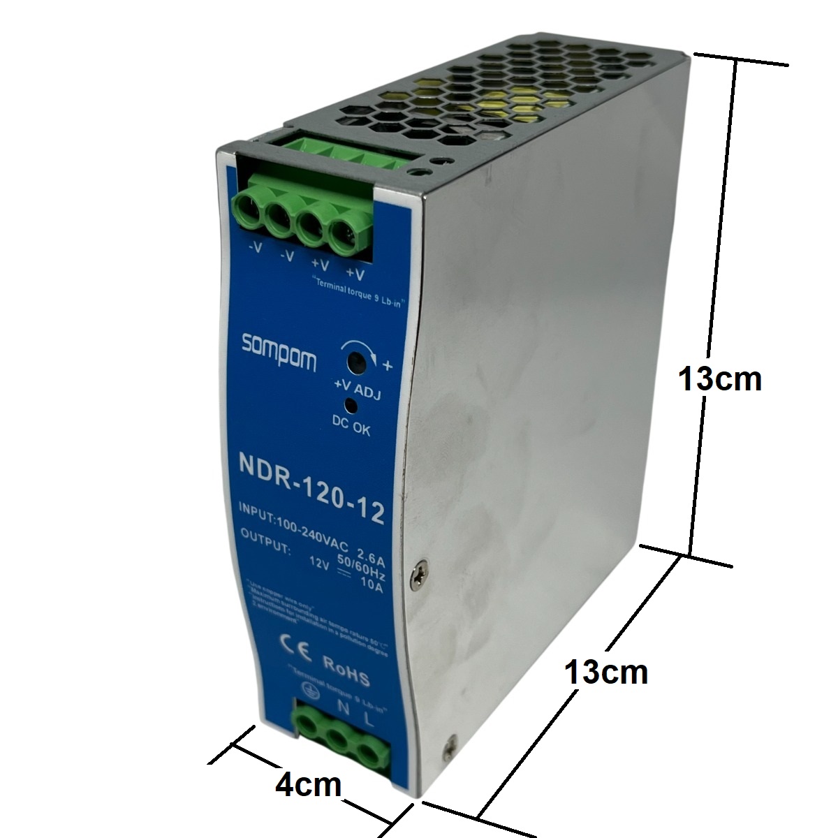 Fuente de poder NDR-120-12 Riel Din 220VAC a 12VDC (120W)-1