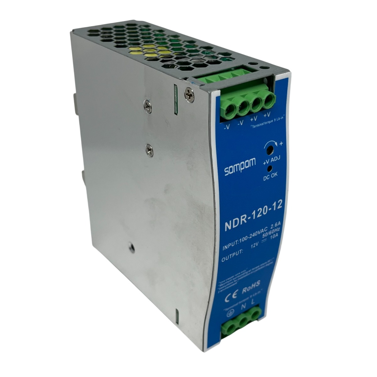 Fuente de poder NDR-120-12 Riel Din 220VAC a 12VDC (120W)-2