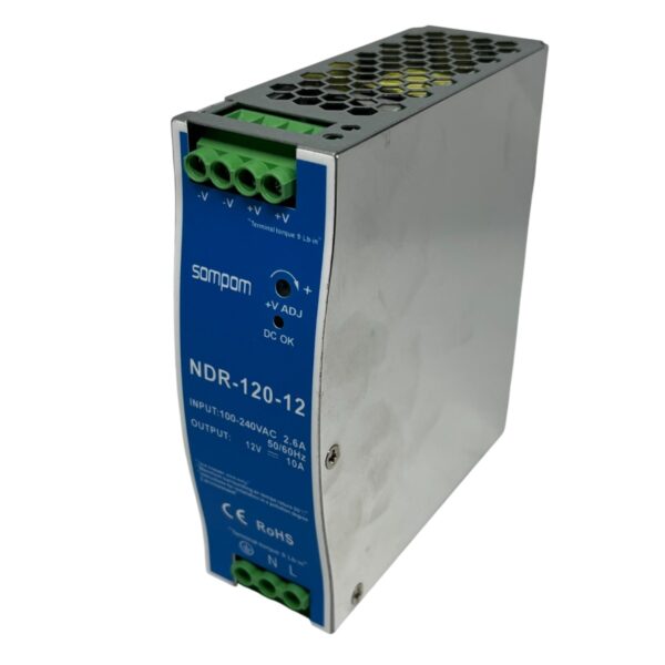 Fuente de poder NDR-120-12 Riel Din 220VAC a 12VDC (120W)-ML