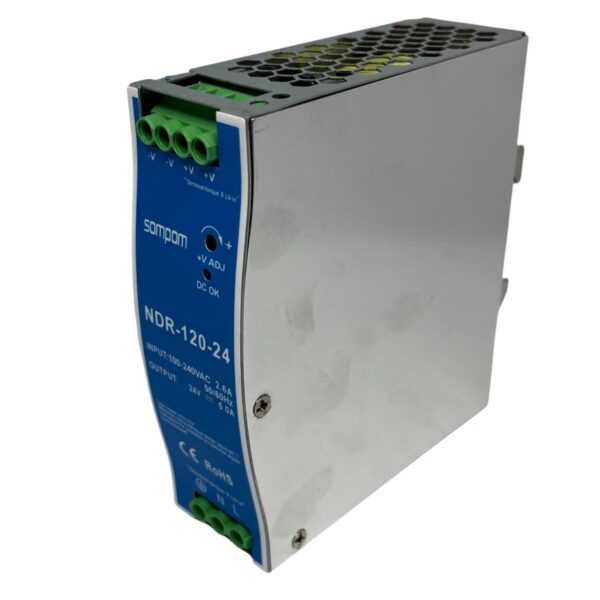 Fuente de poder NDR-120-24 Riel Din 220VAC a 24VDC (120W)-ML