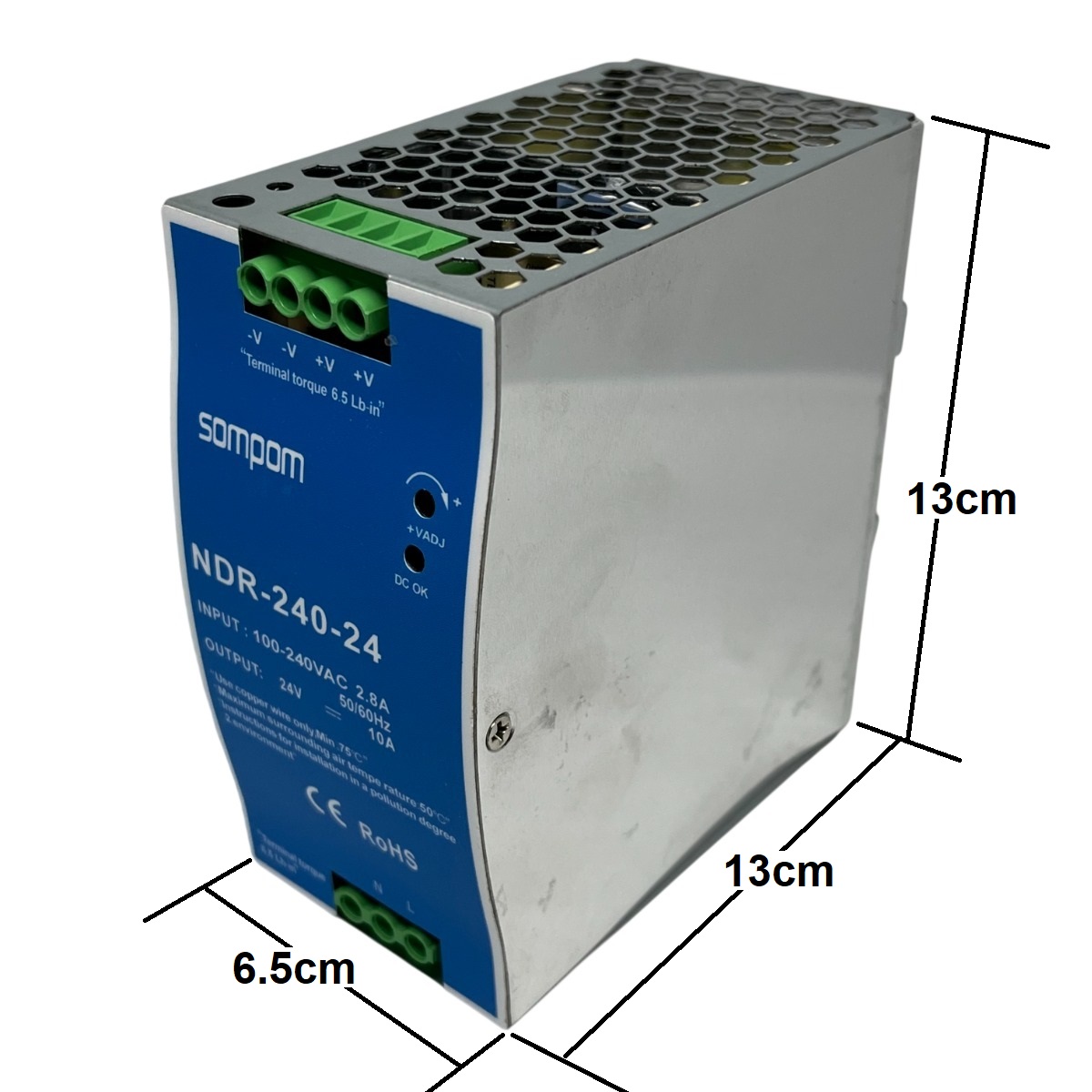 Fuente de poder NDR-240-24 Riel Din 220VAC a 24VDC (240W)-1