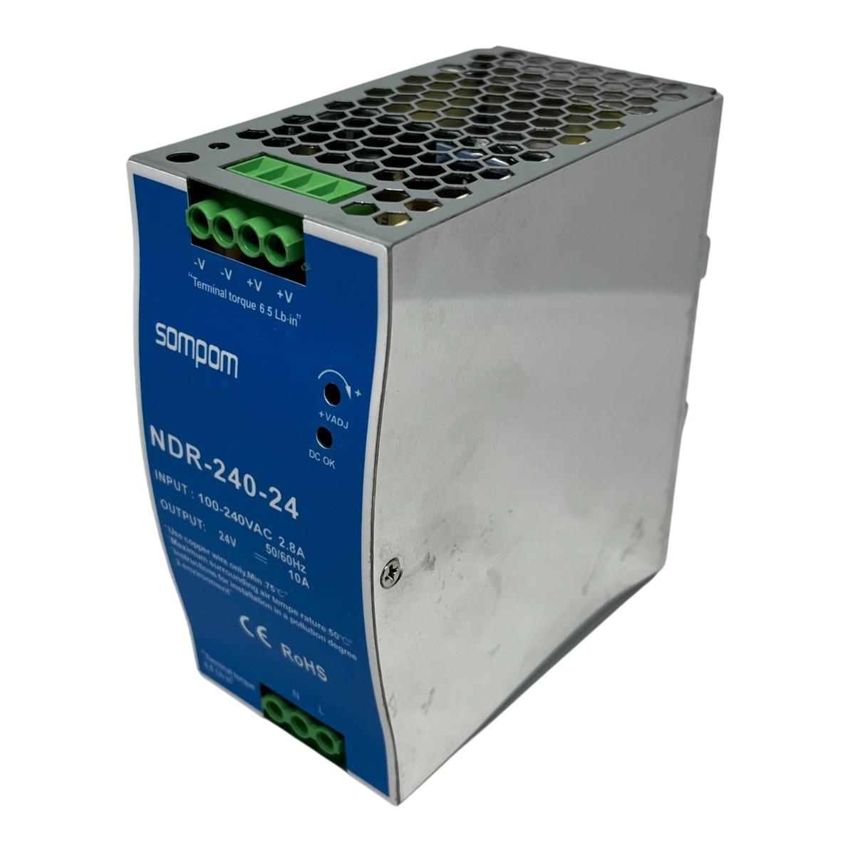 Fuente de poder NDR-240-24 Riel Din 220VAC a 24VDC (240W)-ML