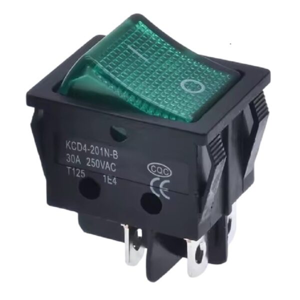 2x Pack Interruptor ON-OFF KCD4 30A (2 pos 4 pin verde)-ML