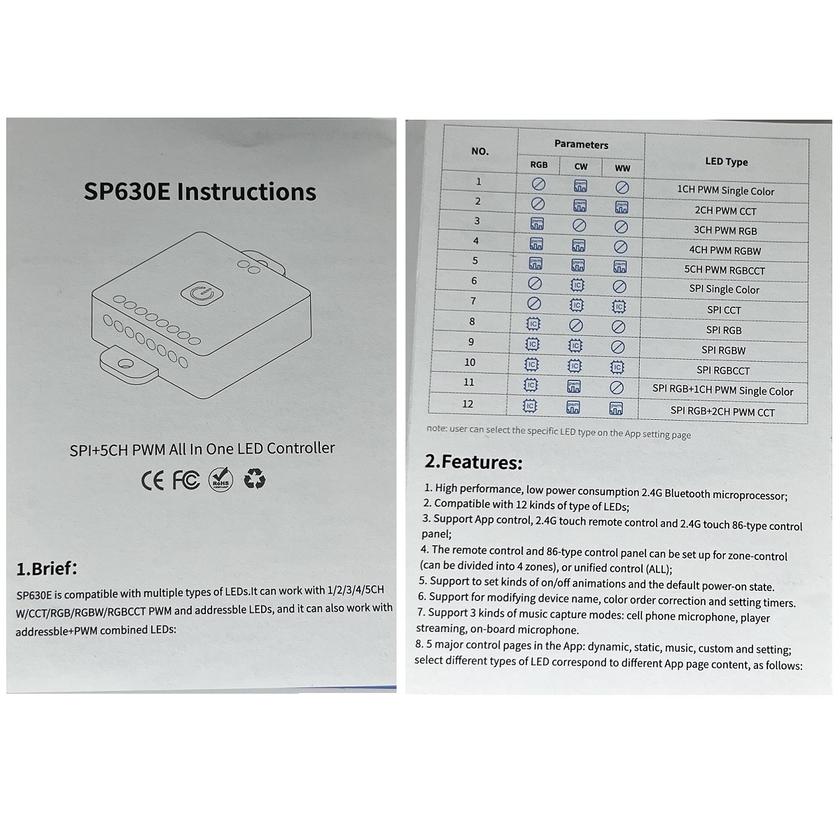 Controlador Univeral Cintas Led SP630E (RGB CCT pixeles)-6